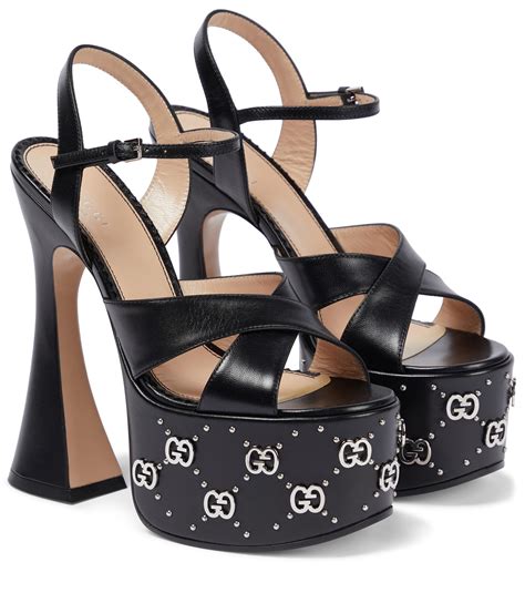 gucci interlocking g platform sandals|Gucci cutout platform heeled sandals.